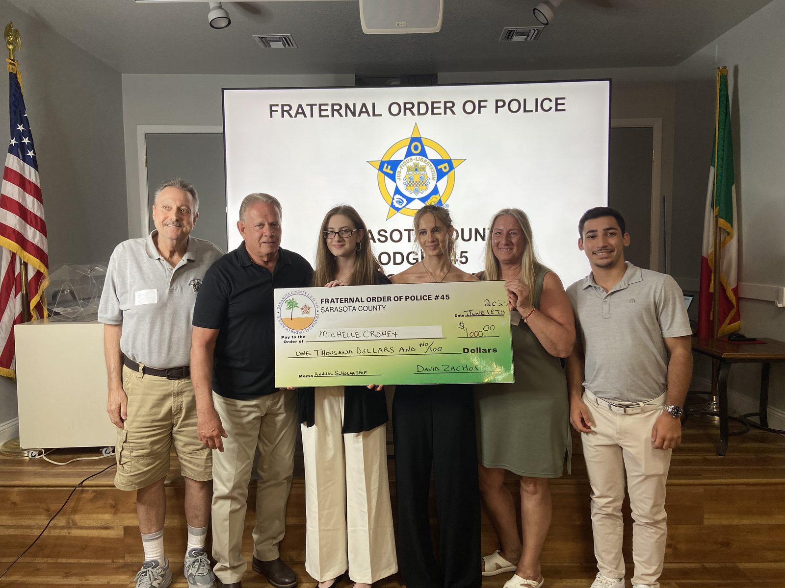 Michelle Croney and family, 2026 Lodge 45 scholarship